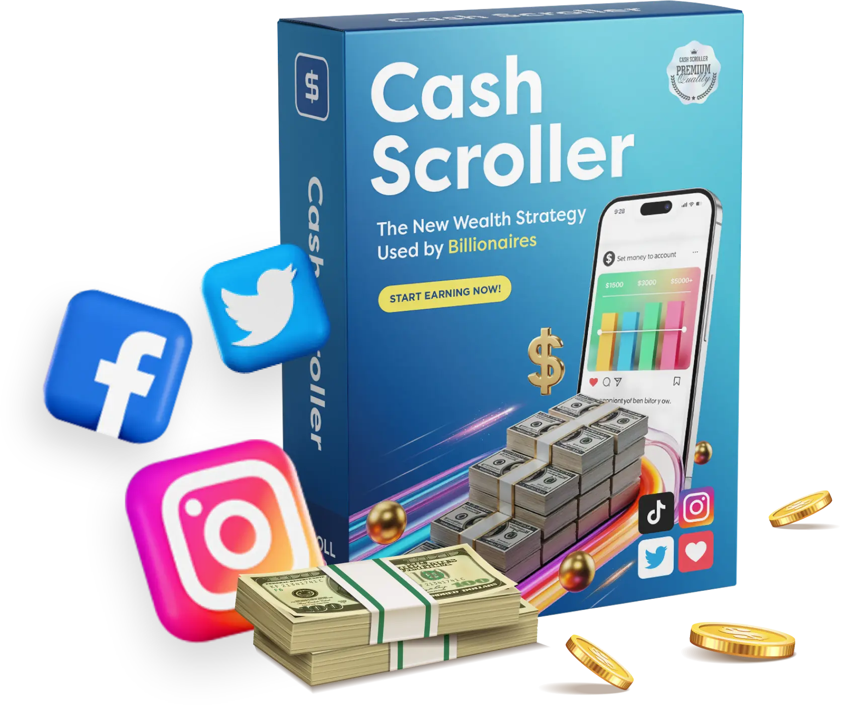 CashScroller content editor and post builder screenshot